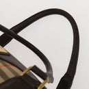 Burberrys Nova Check Boston Bag Canvas Beige Gold Auth 129336-8