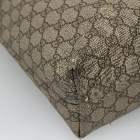 GUCCI GG Supreme Tote Bag PVC Beige Gold 211134 Auth 129338