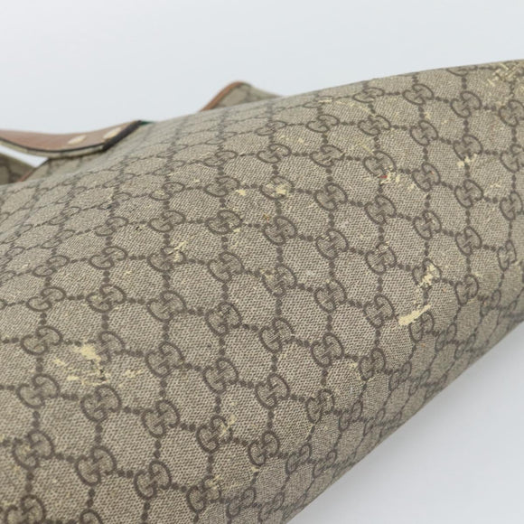GUCCI GG Supreme Tragetasche PVC Beige Gold 211134 Auth 129338