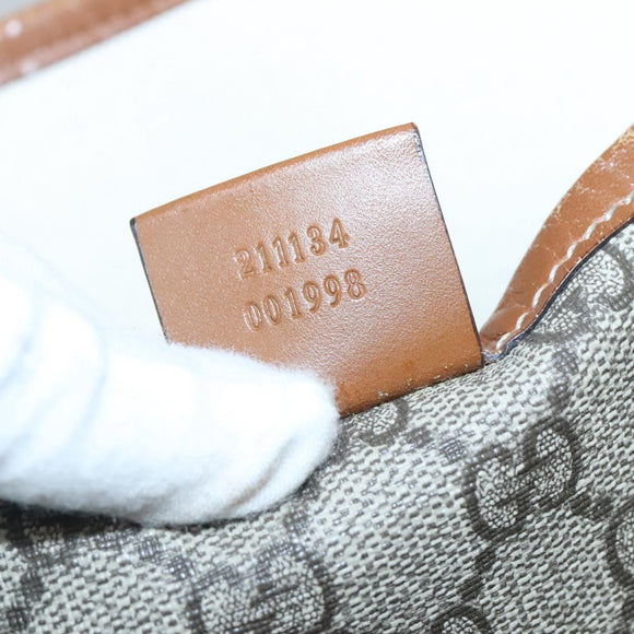 GUCCI GG Supreme Tote Bag PVC Beige Gold 211134 Auth 129338