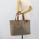 GUCCI GG Supreme Tragetasche PVC Beige Gold 211134 Auth 129338-24