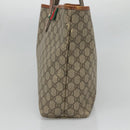 GUCCI GG Supreme Tote Bag PVC Beige Gold 211134 Auth 129338-4