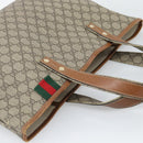 GUCCI GG Supreme Tragetasche PVC Beige Gold 211134 Auth 129338-6