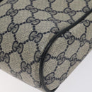 GUCCI GG Supreme Sherry Line Clutch Bag PVC Navy Gold Red 56 01 012 Auth 129340-10