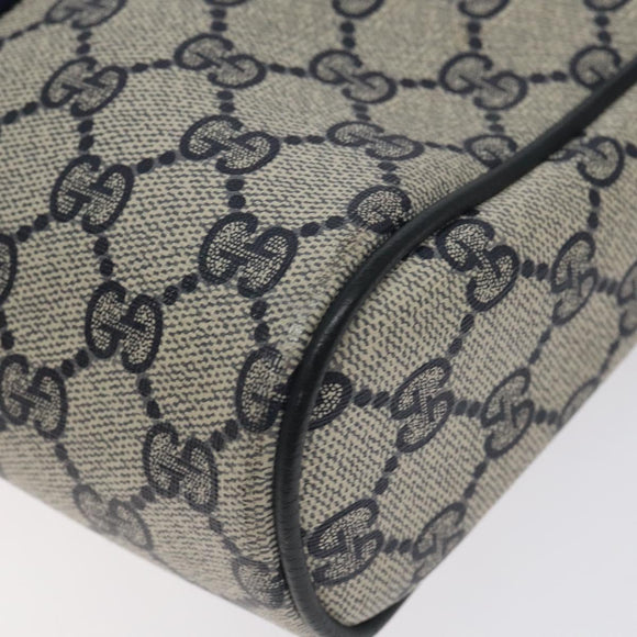 GUCCI GG Supreme Sherry Line Clutch Bag PVC Navy Gold Red 56 01 012 Auth 129340