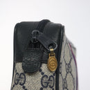 GUCCI GG Supreme Sherry Line Clutch Bag PVC Navy Gold Red 56 01 012 Auth 129340-12