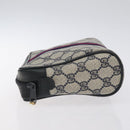 GUCCI GG Supreme Sherry Line Clutch Bag PVC Navy Gold Red 56 01 012 Auth 129340-5