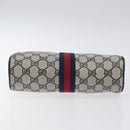 GUCCI GG Supreme Sherry Line Clutch Bag PVC Navy Gold Red 56 01 012 Auth 129340-7