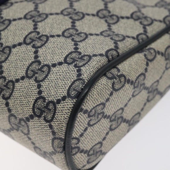 GUCCI GG Supreme Sherry Line Clutch Bag PVC Navy Gold Red 56 01 012 Auth 129340