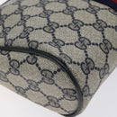 GUCCI GG Supreme Sherry Line Clutch Bag PVC Navy Gold Red 56 01 012 Auth 129340-9