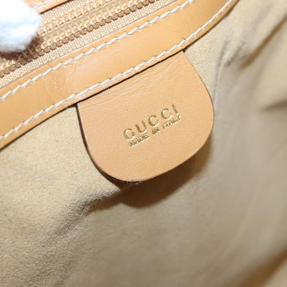 GUCCI GG Canvas Shoulder Bag Beige Gold Auth 129343