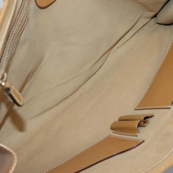 GUCCI GG Canvas Shoulder Bag Beige Gold Auth 129343