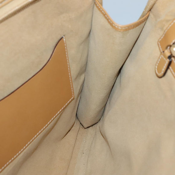 GUCCI GG Canvas Shoulder Bag Beige Gold Auth 129343