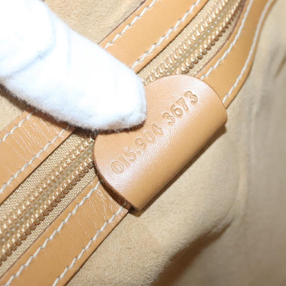 GUCCI GG Canvas Shoulder Bag Beige Gold Auth 129343