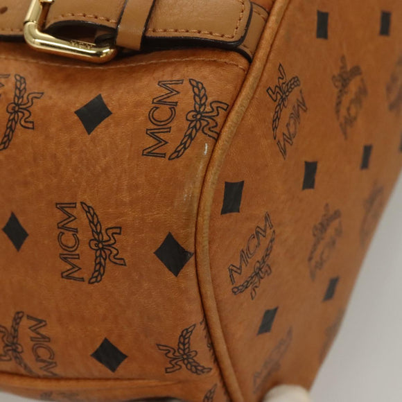 MCM Logogram Vicetos Tote Bag PVC Leather 2way Brown Gold Auth 129344