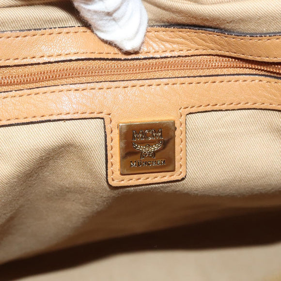 MCM Logogram Vicetos Tote Bag PVC Leather 2way Brown Gold Auth 129344