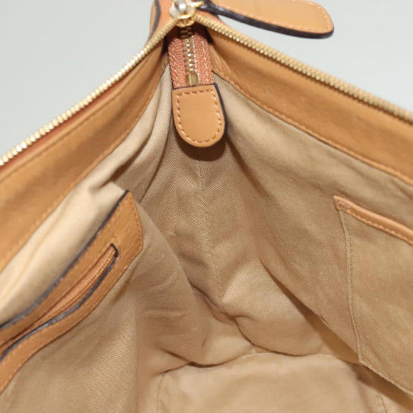 MCM Logogram Vicetos Tote Bag PVC Leather 2way Brown Gold Auth 129344