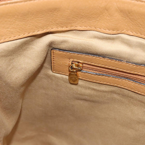 MCM Logogram Vicetos Tote Bag PVC Leather 2way Brown Gold Auth 129344