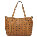 MCM Logogram Vicetos Tote Bag PVC Leather 2way Brown Gold Auth 129344-2