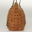 MCM Logogram Vicetos Tote Bag PVC Leather 2way Brown Gold Auth 129344-3