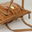 MCM Logogram Vicetos Tote Bag PVC Leather 2way Brown Gold Auth 129344-6
