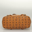 MCM Logogram Vicetos Tote Bag PVC Leather 2way Brown Gold Auth 129344-5
