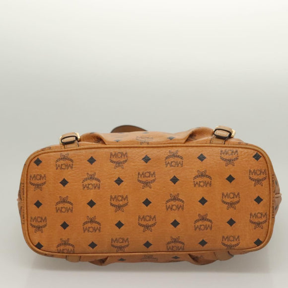 MCM Logogram Vicetos Tote Bag PVC Leather 2way Brown Gold Auth 129344