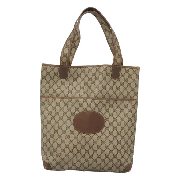 GUCCI GG Supreme Tote Bag PVC Beige Gold 002 39 0054 Auth 129381