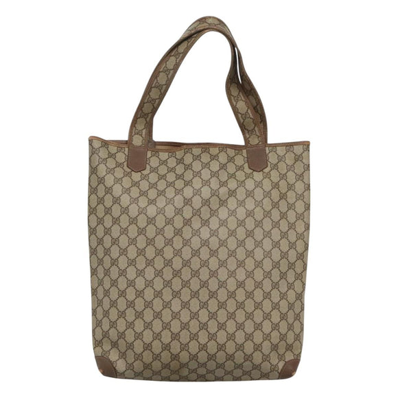 GUCCI GG Supreme Tote Bag PVC Beige Gold 002 39 0054 Auth 129381