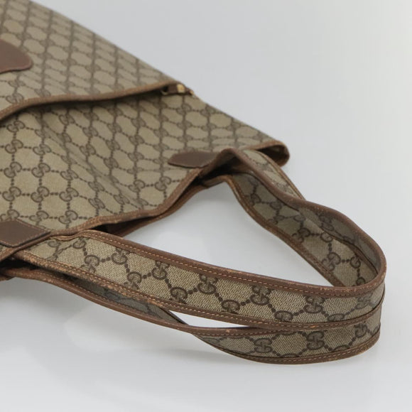 GUCCI GG Supreme Tote Bag PVC Beige Gold 002 39 0054 Auth 129381