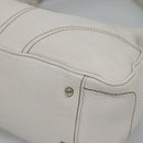 MCM Shoulder Bag Leather White Silver Auth 129389-9