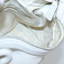 MCM Shoulder Bag Leather White Silver Auth 129389-18