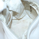 MCM Shoulder Bag Leather White Silver Auth 129389-19