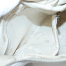 MCM Shoulder Bag Leather White Silver Auth 129389-20