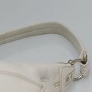 MCM Shoulder Bag Leather White Silver Auth 129389-8