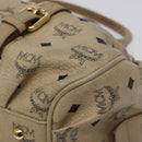 MCM Vicetos Logogram Hand Bag PVC Leather Beige Gold Auth 129390-10