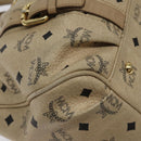 MCM Vicetos Logogram Hand Bag PVC Leather Beige Gold Auth 129390-11