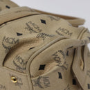 MCM Vicetos Logogram Hand Bag PVC Leather Beige Gold Auth 129390-12