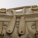 MCM Vicetos Logogram Hand Bag PVC Leather Beige Gold Auth 129390-15