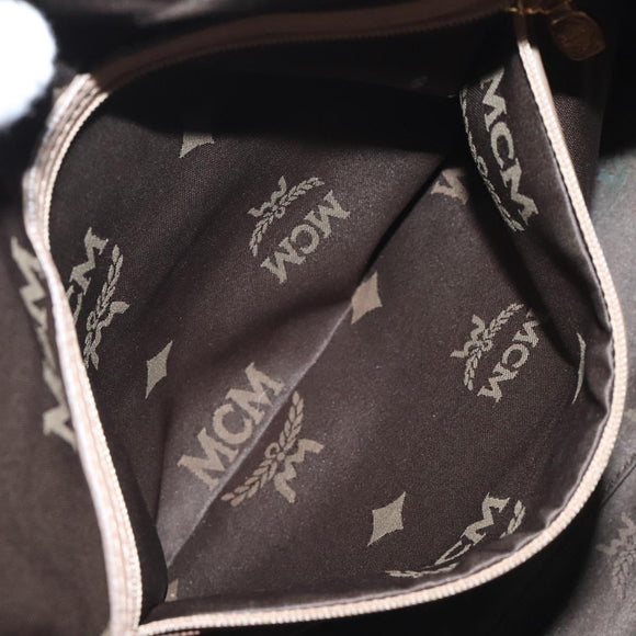 MCM Vicetos Logogram Hand Bag PVC Leather Beige Gold Auth 129390