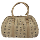 MCM Vicetos Logogram Hand Bag PVC Leather Beige Gold Auth 129390-3