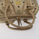 MCM Vicetos Logogram Hand Bag PVC Leather Beige Gold Auth 129390-7