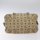 MCM Vicetos Logogram Hand Bag PVC Leather Beige Gold Auth 129390-9