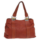 GUCCI Bamboo Tote Bag Leather Orange Gold 232947 Auth 129392-1