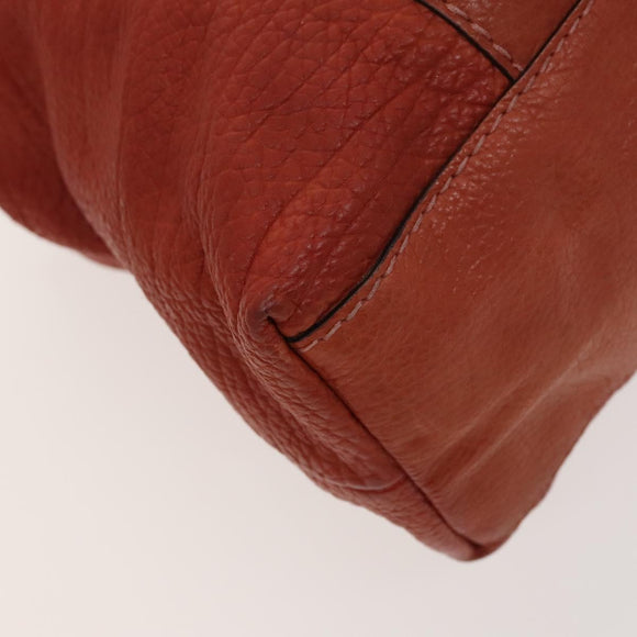 GUCCI Bamboo Tote Bag Leather Orange Gold 232947 Auth 129392