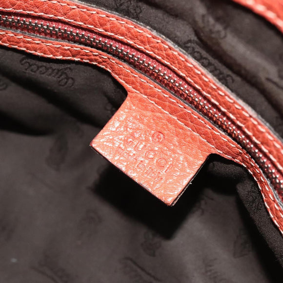 GUCCI Bamboo Tote Bag Leather Orange Gold 232947 Auth 129392