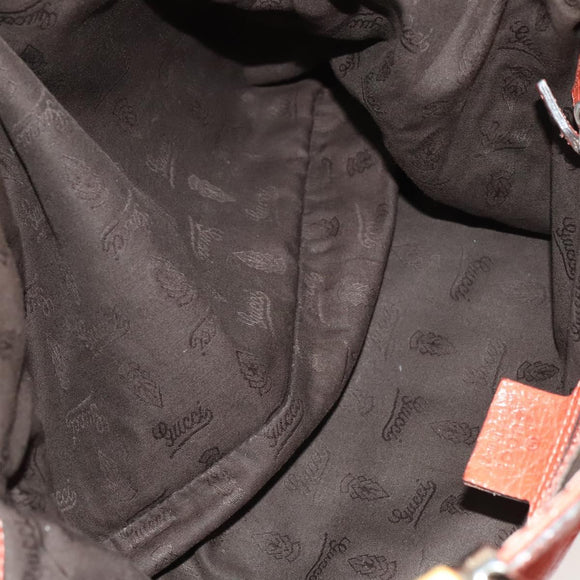 GUCCI Bamboo Tote Bag Leather Orange Gold 232947 Auth 129392