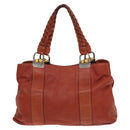 GUCCI Bamboo Tote Bag Leather Orange Gold 232947 Auth 129392-2