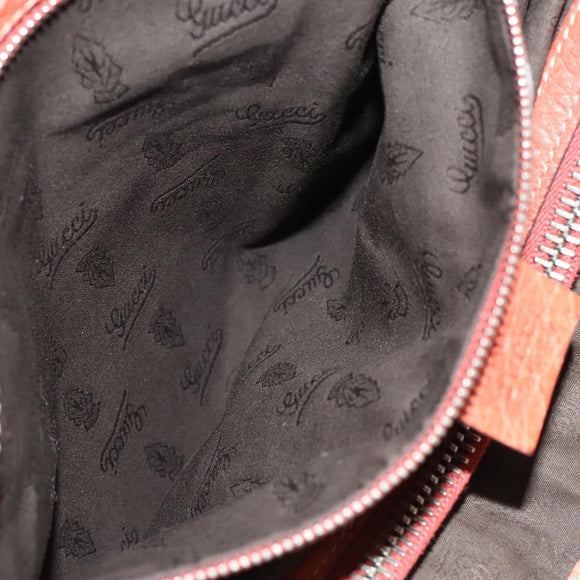 GUCCI Bamboo Tote Bag Leather Orange Gold 232947 Auth 129392