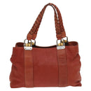 GUCCI Bamboo Tote Bag Leather Orange Gold 232947 Auth 129392-3
